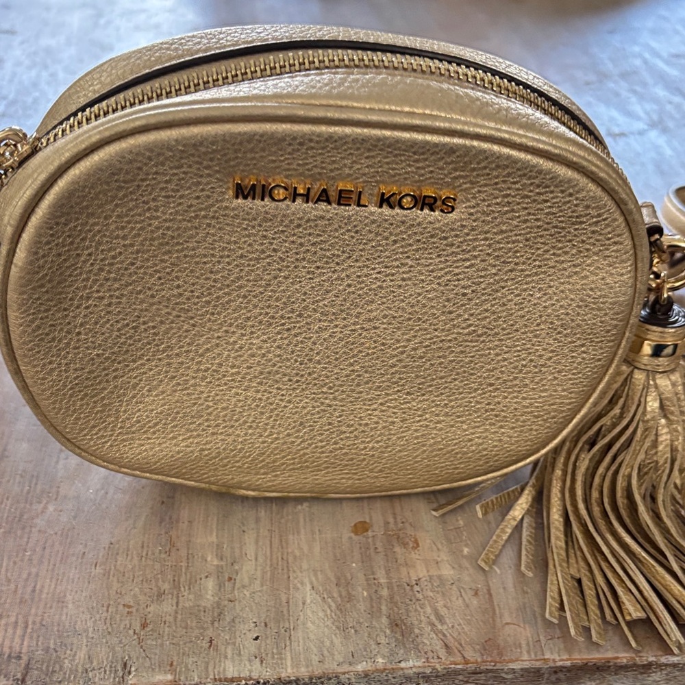 Michael Kors Metallic Gold Crossbody Bag